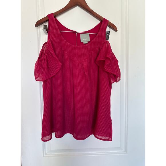Anthropologie Maeve Baby Doll Ophiela Pink Red Raspberry Blouse US 14 - Picture 3 of 9